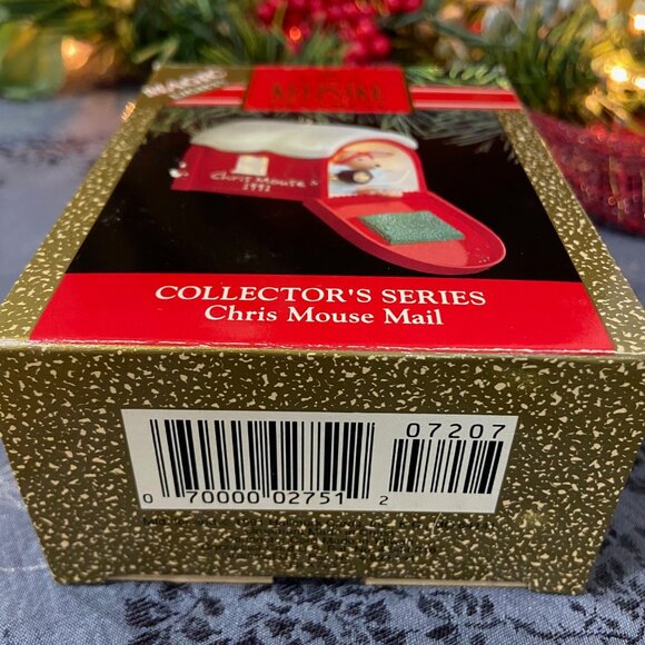 1991 Hallmark Ornament  "Chris Mouse Mail"  #7 Collectors Series Lighted-CUTE - Picture 12 of 12